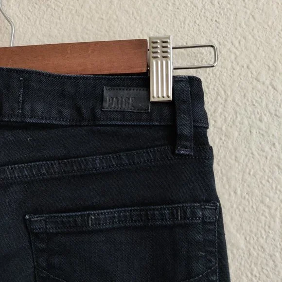 PAIGE Skyline Skinny Jeans in Black Ink Size 23 - Picture 6 of 14